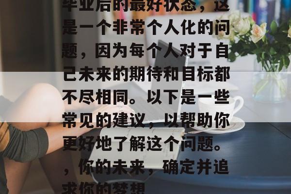毕业后的最好状态，这是一个非常个人化的问题，因为每个人对于自己未来的期待和目标都不尽相同。以下是一些常见的建议，以帮助你更好地了解这个问题。，你的未来，确定并追求你的梦想