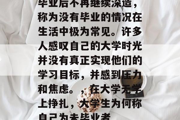 毕业后不再继续深造，称为没有毕业的情况在生活中极为常见。许多人感叹自己的大学时光并没有真正实现他们的学习目标，并感到压力和焦虑。，在大学无学上挣扎，大学生为何称自己为未毕业者