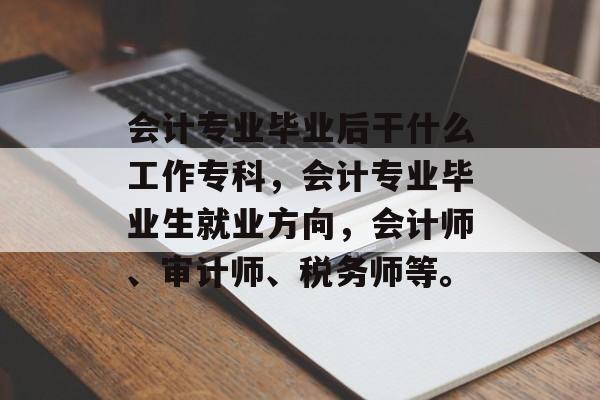 会计专业毕业后干什么工作专科，会计专业毕业生就业方向，会计师、审计师、税务师等。