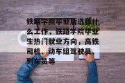 铁路学院毕业后选择什么工作，铁路学院毕业生热门就业方向，高铁司机、动车组驾驶员、列车员等