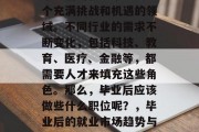 毕业后的就业市场是一个充满挑战和机遇的领域。不同行业的需求不断变化，包括科技、教育、医疗、金融等，都需要人才来填充这些角色。那么，毕业后应该做些什么职位呢？，毕业后的就业市场趋势与技能要求分析