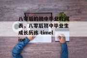 八零后的初中毕业时间表，八零后初中毕业生成长历练 timeline