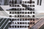 高考结束后，学生们会面临人生的一个重要转折点。他们即将进入新的阶段，这个阶段被称为求职期。在这个阶段，学生可能会选择自己真正热爱的职业或者寻找一份满意的工作。高考后的毕业选择对学生的个人发展和社会适应都有着重要的影响。，高考毕业生，选择职业或找到满意工作的关键时期