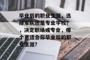 毕业后的职业生涯，选择军队还是专业学校？，决定职场或专业，哪个更适合你毕业后的职业生涯?