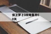 保卫萝卜3攻略集市60关