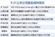 9月21日增减持汇总：山鹰国际增持 山西汾酒等8股减持（表）