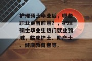 护理硕士毕业后，哪些职业更有前景？，护理硕士毕业生热门就业领域，临床护士、助产士、健康教育者等。