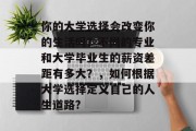 你的大学选择会改变你的生活吗？不同的专业和大学毕业生的薪资差距有多大？，如何根据大学选择定义自己的人生道路?