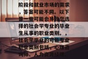社会学毕业后从事哪些行业？这是一个常见的问题，根据不同的学习阶段和就业市场的需求，答案可能不同。以下是一些可能会导致您选择的社会学专业的毕业生从事的职业类别。，社会学毕业的可能专业职业类别包括，心理咨询师、人力资源经理、教育顾问、政府工作人员、社会组织成员、政策制定者等。