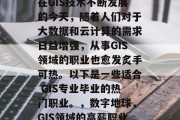 在GIS技术不断发展的今天，随着人们对于大数据和云计算的需求日益增强，从事GIS领域的职业也愈发炙手可热。以下是一些适合 GIS专业毕业的热门职业。，数字地球，GIS领域的高薪职业