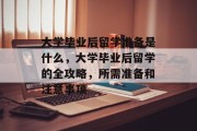 大学毕业后留学准备是什么，大学毕业后留学的全攻略，所需准备和注意事项