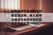 成考函授毕业后的学历类型及区别，成人高考合格证与本科学历的区别及领取方式