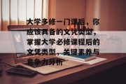 大学多修一门课后，你应该具备的文凭类型，掌握大学必修课程后的文凭类型，关键素养与竞争力分析