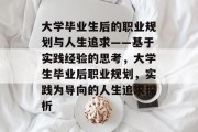 大学毕业生后的职业规划与人生追求——基于实践经验的思考，大学生毕业后职业规划，实践为导向的人生追求探析