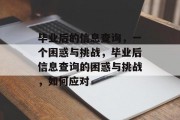毕业后的信息查询，一个困惑与挑战，毕业后信息查询的困惑与挑战，如何应对