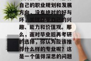 在备考冲刺的过程中，毕业后的选择并不是一蹴而就的。每个人都有自己的职业规划和发展方向，没有绝对的好与坏，关键在于自己的兴趣、能力和价值观。那么，面对毕业后再考研的选择，你认为应该推荐什么样的专业呢？这是一个值得深思的问题。，迷茫后，学业规划的正确方向应是什么专业?