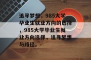追寻梦想，985大学毕业生就业方向的选择，985大学毕业生就业方向选择，追寻梦想与路径。