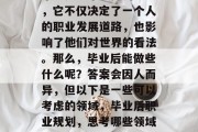 毕业是一个重要的决定，它不仅决定了一个人的职业发展道路，也影响了他们对世界的看法。那么，毕业后能做些什么呢？答案会因人而异，但以下是一些可以考虑的领域，毕业后职业规划，思考哪些领域值得你投入