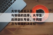 大学毕业后入伍，层次与等级的选择，大学生选择部队专业，不同层次与等级的决定权