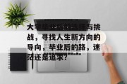大学毕业后的选择与挑战，寻找人生新方向的导向，毕业后的路，迷茫还是追求？