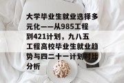 大学毕业生就业选择多元化——从985工程到421计划，九八五工程高校毕业生就业趋势与四二十一计划对比分析