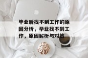 毕业后找不到工作的原因分析，毕业找不到工作，原因解析与对策