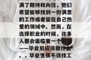 毕业意味着一个全新的开始。很多人对未来充满了期待和向往，他们希望能够找到一份满意的工作或者留在自己热爱的领域中。然而，在选择职业的时候，许多人都会面临着一个问题——毕业后应该做什么。，毕业生该不该找工作？答案可能因人而异。