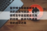 留学博士毕业后就业方向的选择与挑战，留学研究生毕业后就业方向的选择，挑战与机遇并存的迷茫之路