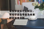 军校毕业后什么职位，军校毕业生专业及未来职业前景分析