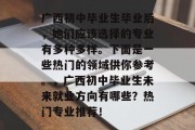 广西初中毕业生毕业后，她们应该选择的专业有多种多样。下面是一些热门的领域供你参考。，广西初中毕业生未来就业方向有哪些？热门专业推荐！