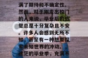 毕业意味着我们开始步入一个全新的阶段，充满了期待和不确定性。然而，对于刚走出校门的人来说，毕业后的感觉总是十分复杂且不安。许多人会感到无所不知，甚至有一种想要探索未知世界的冲动。，迷茫的毕业季，充满不确定感与探索欲的新篇章