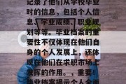 毕业档案是每个毕业生的重要组成部分。它们记录了他们从学校毕业时的信息，包括个人信息、学业成绩、职业规划等等。毕业档案的重要性不仅体现在他们自身的个人发展上，还体现在他们在求职市场上发挥的作用。，重要！毕业档案揭示个人全面信息，职场助力求职发展！
