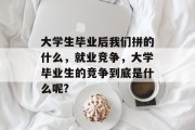 大学生毕业后我们拼的什么，就业竞争，大学毕业生的竞争到底是什么呢?