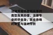 法律专业毕业后从事的类型及其价值，法律专业的毕业生，就业市场的需求与潜力分析
