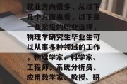 物理学研究生毕业后的就业方向很多，从以下几个方面来看，以下是一些常见的职业选择，物理学研究生毕业生可以从事多种领域的工作，物理学家、科学家、工程师、系统分析员、应用数学家、教授、研究助理等。