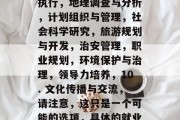 政史地毕业后能够做什么，政史地毕业后可以从事的相关工作包括但不限于，，政策制定与执行，地理调查与分析，计划组织与管理，社会科学研究，旅游规划与开发，治安管理，职业规划，环境保护与治理，领导力培养，10. 文化传播与交流，请注意，这只是一个可能的选项，具体的就业方向可能会因国家和地区而有所不同。建议您直接向相关机构或职业指导中心咨询。