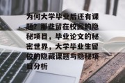为何大学毕业后还有课题？那些留在校园的隐秘项目，毕业论文的秘密世界，大学毕业生留校的隐藏课题与隐秘项目分析