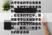 大学毕业的学位有很多种，每种学位都有其独特的价值和意义。然而，在众多的学位中，获得医学学位无疑是学生在职业生涯中的最佳选择。，医学，一份全方位的职业选择