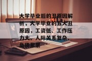 大学毕业后的丑原因解析，大学毕业的五大丑原因，工资低、工作压力大、人际关系复杂、负债累累