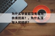 为什么毕业后没有成为共青团员？，为什么没加入团组织？