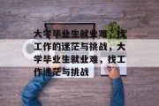 大学毕业生就业难，找工作的迷茫与挑战，大学毕业生就业难，找工作迷茫与挑战