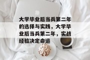 大学毕业后当兵第二年的选择与实践，大学毕业后当兵第二年，实战经验决定命运