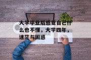 大学毕业后感觉自己什么也不懂，大学四年，迷茫与困惑
