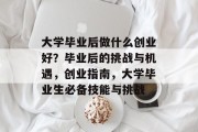 大学毕业后做什么创业好？毕业后的挑战与机遇，创业指南，大学毕业生必备技能与挑战