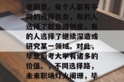 毕业大学生的选择关乎着未来的发展方向和职业前景。每个人都有不同的选择机会，有的人选择了就业或创业，有的人选择了继续深造或研究某一领域。对此，毕业后考大学有诸多的价值。，不同选择路，未来职场灯火阑珊，毕业大学生的必要性与价值思考