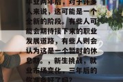 毕业两年后，对于许多人来说，这可能是一个全新的阶段。有些人可能会期待接下来的职业发展道路，有些人则会认为这是一个暂时的休息期。，新生挑战，就业市场变化，三年后的你准备好了吗？