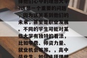 高中毕业的学生如何选择他们心中的理想大学?这是一个重要的问题，因为这关系到他们的未来，甚至是职业发展。不同的学生可能对某些大学有独特的看法，比如学费、师资力量、就业机会等等。，高中毕业生，如何选择理想大学?