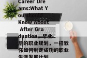 Career Dreams:What You should Know About After Graduation，毕业后的职业规划，一招教你如何制定成功的职业生涯发展计划