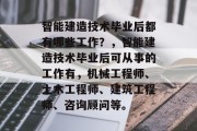 智能建造技术毕业后都有哪些工作？，智能建造技术毕业后可从事的工作有，机械工程师、土木工程师、建筑工程师、咨询顾问等。