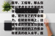 首先，如果你的专业领域是非常热门的，比如医学、工程等，那么你可以考虑去这方面的大学或者研究机构进行深造，提升自己的专业能力。在就业市场上，这些专业的毕业生往往能够得到更好的工作机会和更高的收入水平，医学或工程领域的高薪就业者，深造改变命运